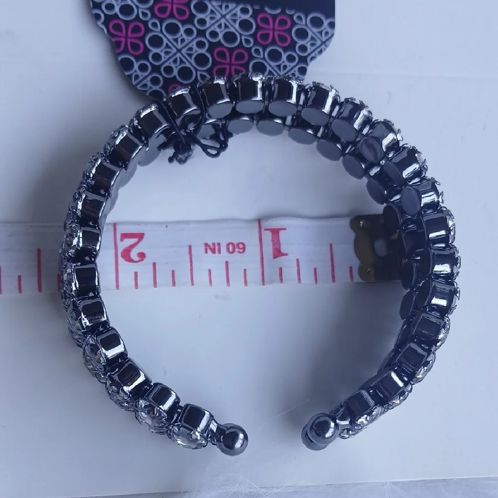 Paparazzi Silver Crystal Bracelet Strech - Picture 5 of 8